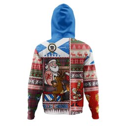 ScotsTee Shop Scottish MacInroy Weathered Clan Crest Tartan Hoodie Santa Tattoo Christmas Comic Patchwork Style