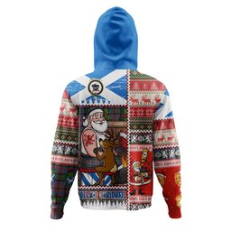 ScotsTee Shop Scottish MacInroy Ancient Clan Crest Tartan Hoodie Santa Tattoo Christmas Comic Patchwork Style
