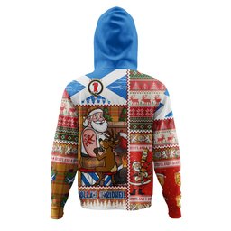 ScotsTee Shop Scottish MacBrair Ancient Clan Crest Tartan Hoodie Santa Tattoo Christmas Comic Patchwork Style