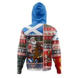 ScotsTee Shop Scottish MacKellar Weathered Clan Crest Tartan Hoodie Santa Tattoo Christmas Comic Patchwork Style