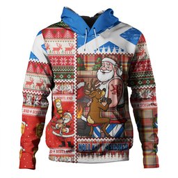 ScotsTee Shop Scottish MacGlashan Modern Clan Crest Tartan Hoodie Santa Tattoo Christmas Comic Patchwork Style