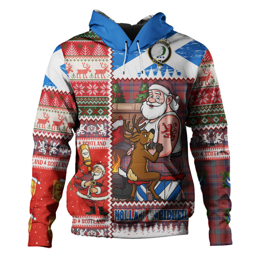 ScotsTee Shop Scottish MacNiven Weathered Clan Crest Tartan Hoodie Santa Tattoo Christmas Comic Patchwork Style