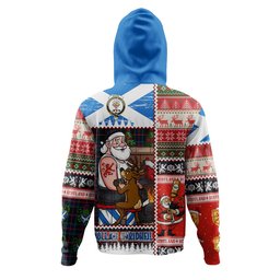ScotsTee Shop Scottish Nairn Modern Clan Crest Tartan Hoodie Santa Tattoo Christmas Comic Patchwork Style