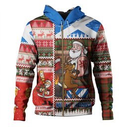 ScotsTee Shop Scottish MacNeish Ancient Clan Crest Tartan Hoodie Santa Tattoo Christmas Comic Patchwork Style