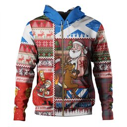 ScotsTee Shop Scottish MacLintock Weathered Clan Crest Tartan Hoodie Santa Tattoo Christmas Comic Patchwork Style