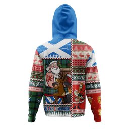 ScotsTee Shop Scottish MacTaggart Ancient Clan Crest Tartan Hoodie Santa Tattoo Christmas Comic Patchwork Style