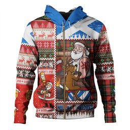 ScotsTee Shop Scottish Monypenny Clan Crest Tartan Hoodie Santa Tattoo Christmas Comic Patchwork Style
