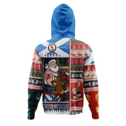 ScotsTee Shop Scottish MacTaggart Modern Clan Crest Tartan Hoodie Santa Tattoo Christmas Comic Patchwork Style