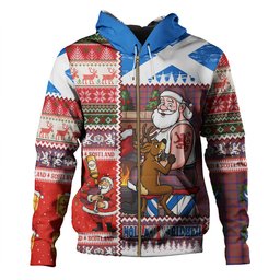 ScotsTee Shop Scottish Matheson Weathered Clan Crest Tartan Hoodie Santa Tattoo Christmas Comic Patchwork Style