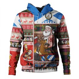 ScotsTee Shop Scottish MacMillan Modern Clan Crest Tartan Hoodie Santa Tattoo Christmas Comic Patchwork Style