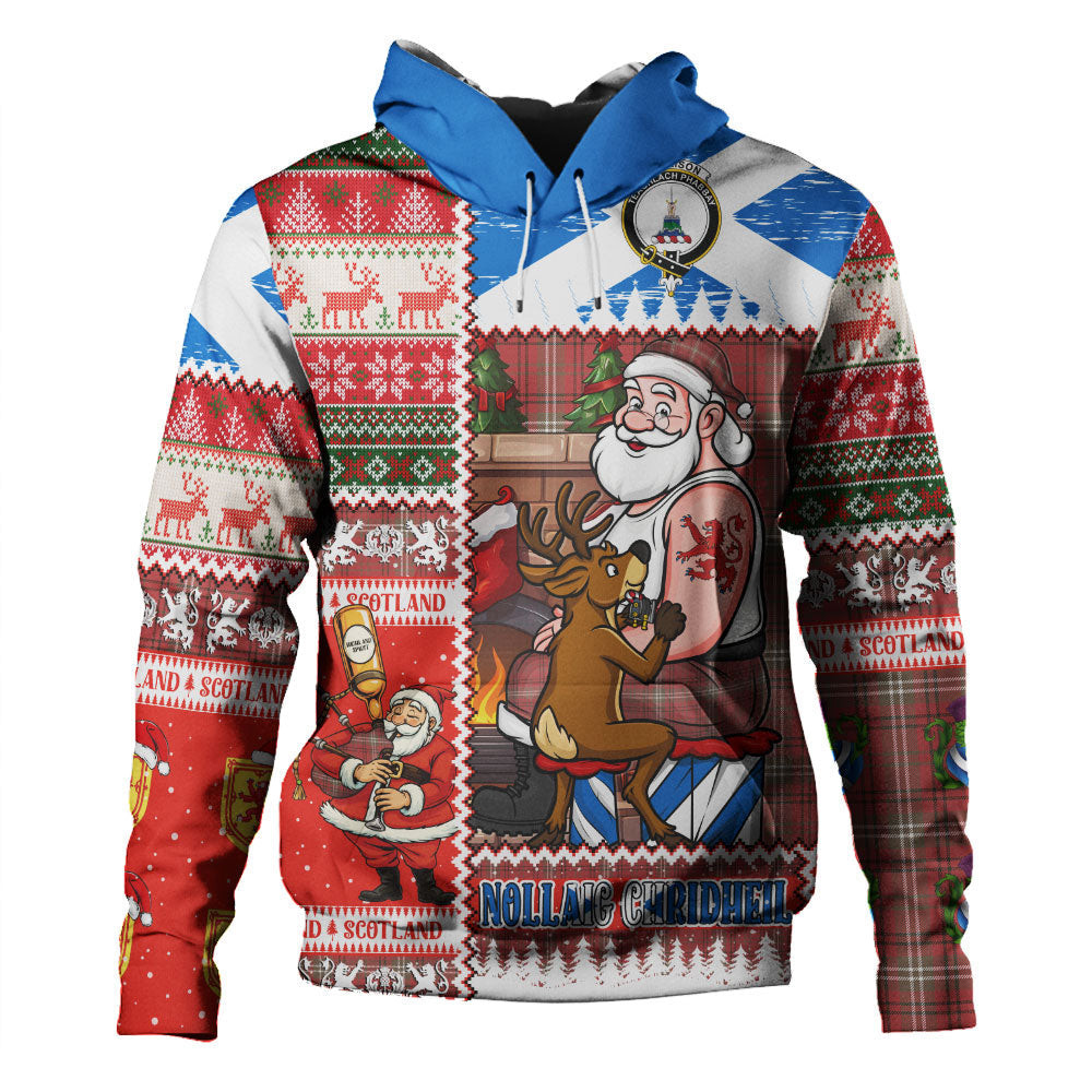 ScotsTee Shop Scottish Morrison Weathered Clan Crest Tartan Hoodie Santa Tattoo Christmas Comic Patchwork Style