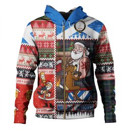 ScotsTee Shop Scottish Rankin Modern Clan Crest Tartan Hoodie Santa Tattoo Christmas Comic Patchwork Style