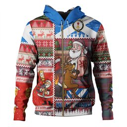 ScotsTee Shop Scottish Rattray Weathered Clan Crest Tartan Hoodie Santa Tattoo Christmas Comic Patchwork Style