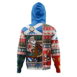 ScotsTee Shop Scottish Reid (Mill City) Ancient Clan Crest Tartan Hoodie Santa Tattoo Christmas Comic Patchwork Style