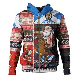 ScotsTee Shop Scottish Newlands (Walker Newlands) Modern Clan Crest Tartan Hoodie Santa Tattoo Christmas Comic Patchwork Style