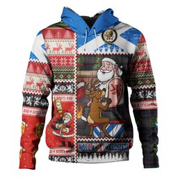 ScotsTee Shop Scottish Newlands (Walker Newlands) Modern Clan Crest Tartan Hoodie Santa Tattoo Christmas Comic Patchwork Style