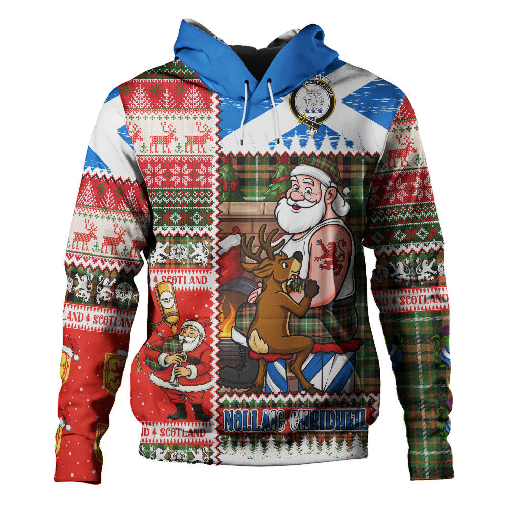ScotsTee Shop Scottish Ramsay Orange Ancient Clan Crest Tartan Hoodie Santa Tattoo Christmas Comic Patchwork Style