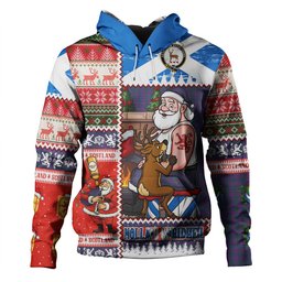 ScotsTee Shop Scottish Rae Modern Clan Crest Tartan Hoodie Santa Tattoo Christmas Comic Patchwork Style