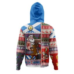 ScotsTee Shop Scottish Pringle Weathered Clan Crest Tartan Hoodie Santa Tattoo Christmas Comic Patchwork Style
