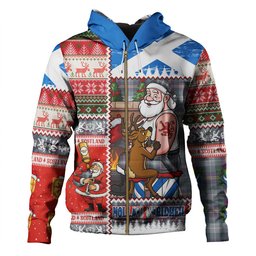 ScotsTee Shop Scottish Porteous Weathered Clan Crest Tartan Hoodie Santa Tattoo Christmas Comic Patchwork Style