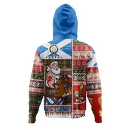 ScotsTee Shop Scottish Ramsay Orange Weathered Clan Crest Tartan Hoodie Santa Tattoo Christmas Comic Patchwork Style