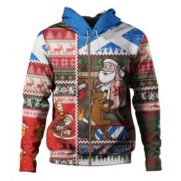ScotsTee Shop Scottish Ramsay Green Modern Clan Crest Tartan Hoodie Santa Tattoo Christmas Comic Patchwork Style