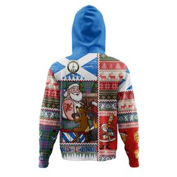 ScotsTee Shop Scottish Yule Ancient Clan Crest Tartan Hoodie Santa Tattoo Christmas Comic Patchwork Style