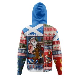 ScotsTee Shop Scottish Thorburn (Thurburn) Ancient Clan Crest Tartan Hoodie Santa Tattoo Christmas Comic Patchwork Style