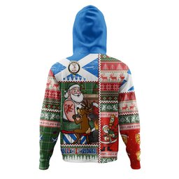 ScotsTee Shop Scottish Toshach Ancient Clan Crest Tartan Hoodie Santa Tattoo Christmas Comic Patchwork Style