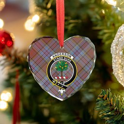 ScotsTee Shop Anderson Weathered Clan Crest Tartan Glass Ornament