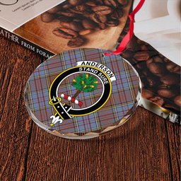 ScotsTee Shop Anderson Weathered Clan Crest Tartan Glass Ornament