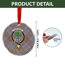 ScotsTee Shop Anderson Weathered Clan Crest Tartan Glass Ornament