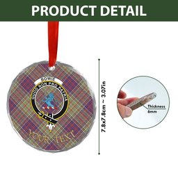 ScotsTee Shop Bowie Weathered Clan Crest Tartan Glass Ornament
