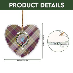 ScotsTee Shop Bowie Weathered Clan Crest Tartan Glass Ornament
