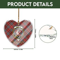 ScotsTee Shop Ainslie Weathered Clan Crest Tartan Glass Ornament