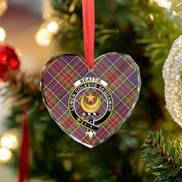 ScotsTee Shop Beattie Weathered Clan Crest Tartan Glass Ornament