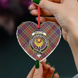 ScotsTee Shop Beattie Weathered Clan Crest Tartan Glass Ornament