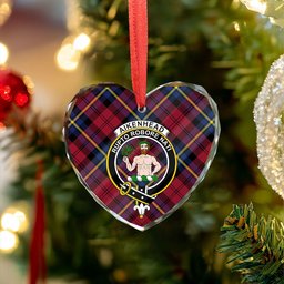 ScotsTee Shop Aitken Modern Clan Crest Tartan Glass Ornament