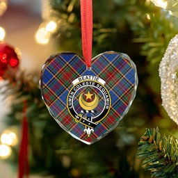 ScotsTee Shop Beattie Modern Clan Crest Tartan Glass Ornament