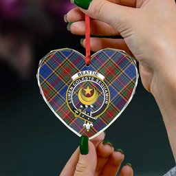 ScotsTee Shop Beattie Modern Clan Crest Tartan Glass Ornament