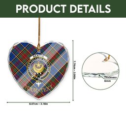 ScotsTee Shop Beattie Modern Clan Crest Tartan Glass Ornament