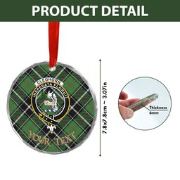 ScotsTee Shop Cleghorn Ancient Clan Crest Tartan Glass Ornament