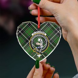ScotsTee Shop Cleghorn Ancient Clan Crest Tartan Glass Ornament