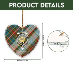ScotsTee Shop Beattie Ancient Clan Crest Tartan Glass Ornament