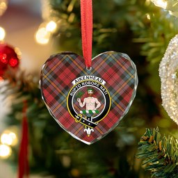 ScotsTee Shop Aitken Weathered Clan Crest Tartan Glass Ornament