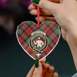 ScotsTee Shop Aitken Weathered Clan Crest Tartan Glass Ornament