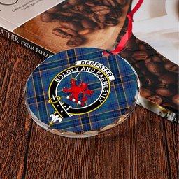 ScotsTee Shop Dempster Modern Clan Crest Tartan Glass Ornament