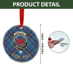 ScotsTee Shop Dempster Modern Clan Crest Tartan Glass Ornament