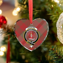 ScotsTee Shop Erskine Weathered Clan Crest Tartan Glass Ornament