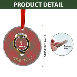 ScotsTee Shop Erskine Weathered Clan Crest Tartan Glass Ornament